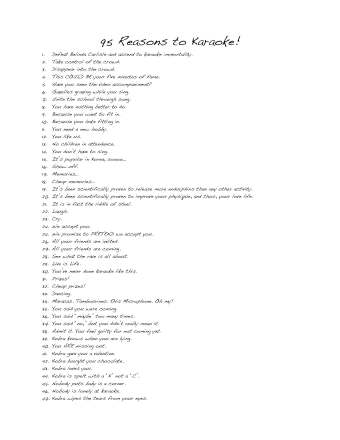 95 Reasons to Karaoke_Part1